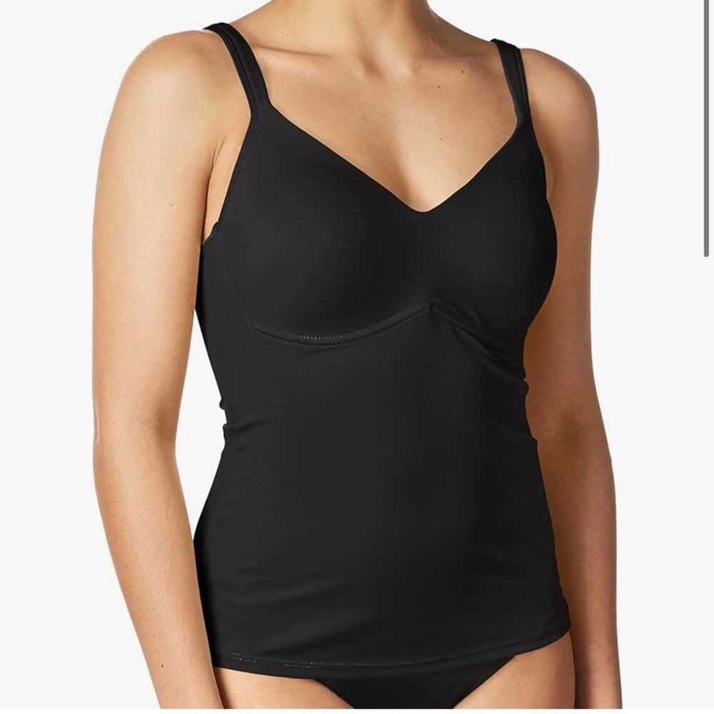 Rhonda Shear Ahh Molded Cup Camisole Top Black Plus Size Women’s 0012